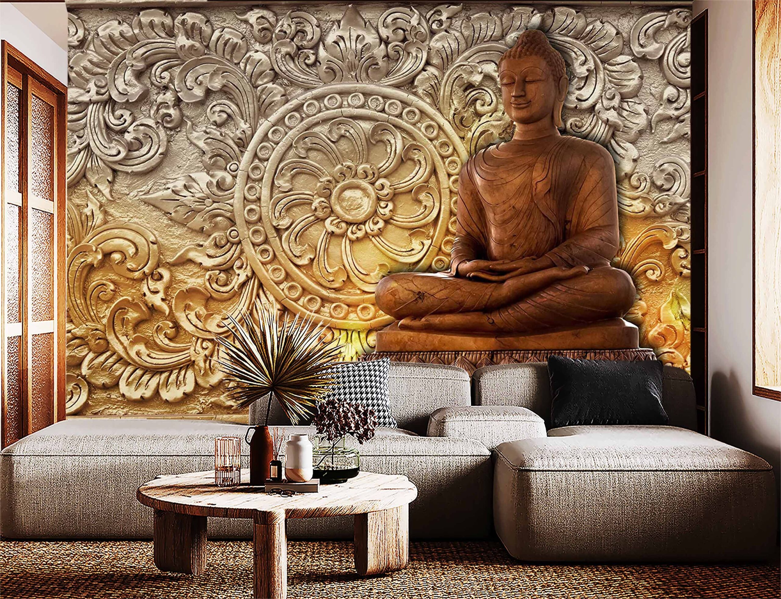 Buy Online - Meditating Lord Buddha Wallpaper, 3D Buddha Wallpaper,  Removable Peel & Stick Wallpaper, Buddha Wall Mural, Self Adhesive Vinyl  Wall Sticker in US